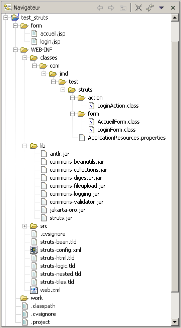 How to write bean message in struts